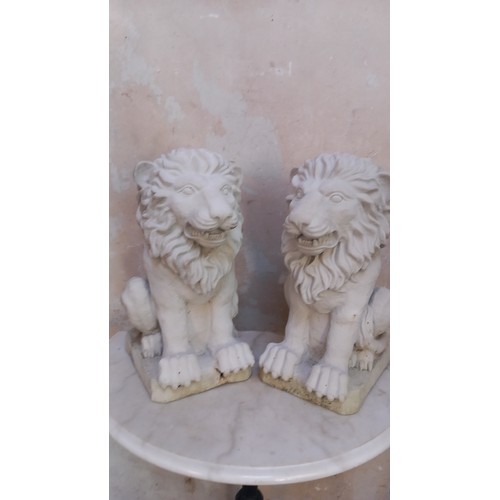 367 - A PAIR OF ORNAMENTAL LIONS (RESIN) 16