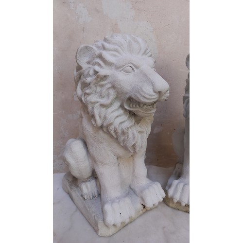 367 - A PAIR OF ORNAMENTAL LIONS (RESIN) 16