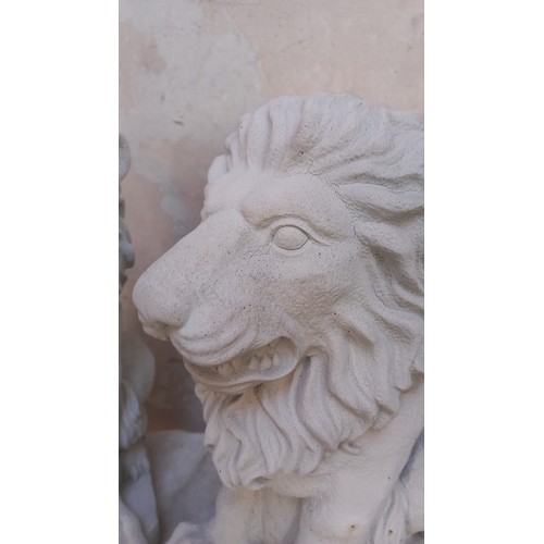 367 - A PAIR OF ORNAMENTAL LIONS (RESIN) 16