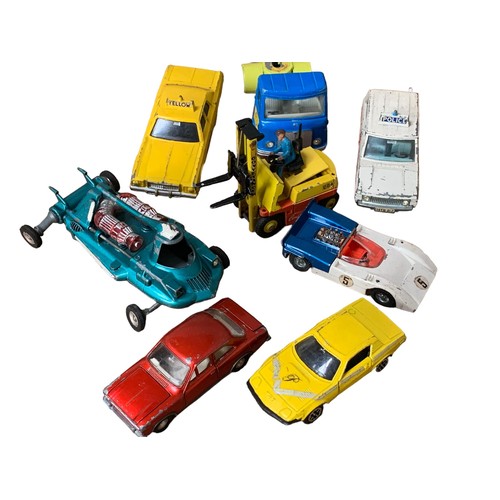 890 - A LOT OF 8 QUALITY DINKY TOYS FORKLIFT ,YELLOW TAXI ETC