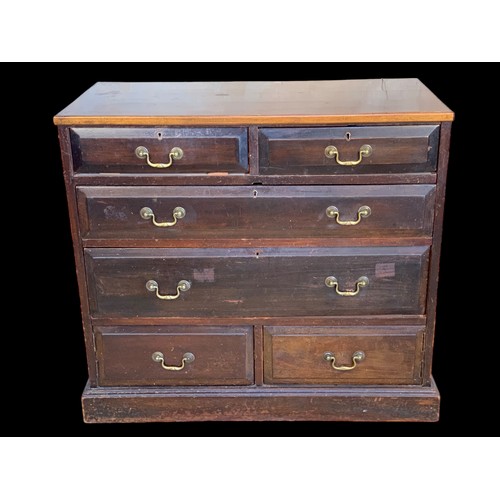 334 - EDWARDIAN CHEST OF DRAWERS WITH 2 LOW DRAWERS WIDTH 36