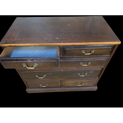 334 - EDWARDIAN CHEST OF DRAWERS WITH 2 LOW DRAWERS WIDTH 36