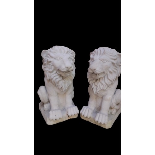 367 - A PAIR OF ORNAMENTAL LIONS (RESIN) 16