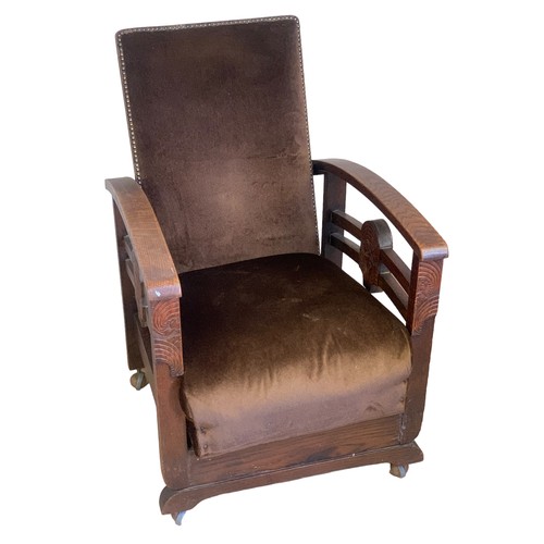 369 - 1920's ART DECO RECLINING ARMCHAIR