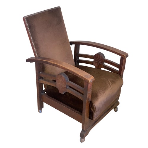 369 - 1920's ART DECO RECLINING ARMCHAIR