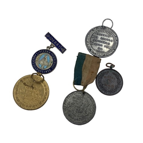 212 - A LOT OF 5 ANTIQUE MEDALS OF MIXED INTEREST