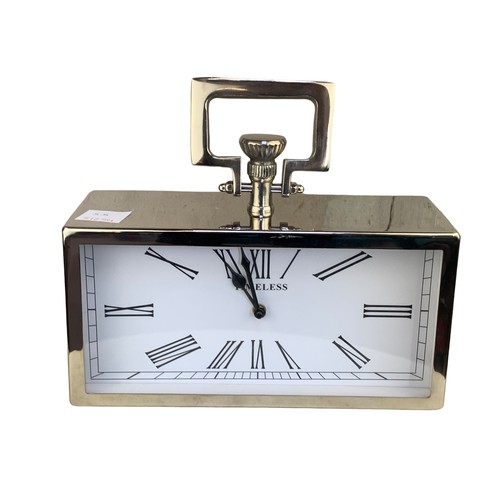 85 - A NEW CHROME TIMELESS MANTLE CLOCK 12