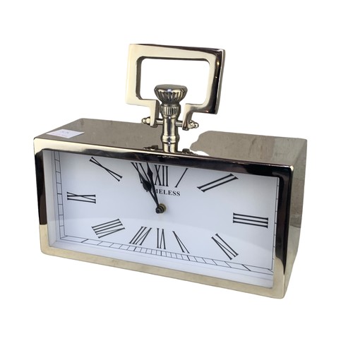 85 - A NEW CHROME TIMELESS MANTLE CLOCK 12