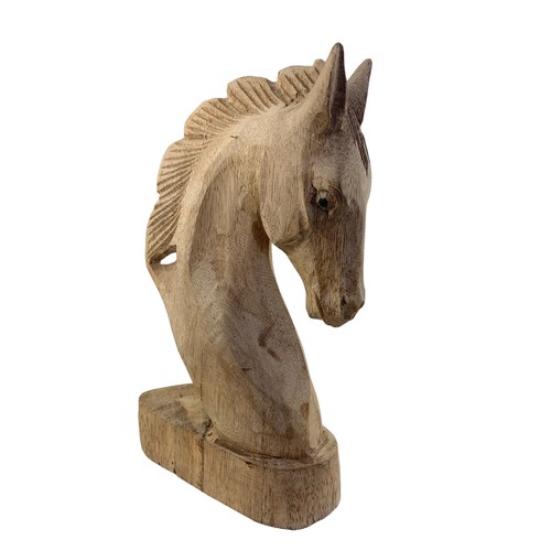 114 - A CARVED WOODEN HORSE HEAD 8