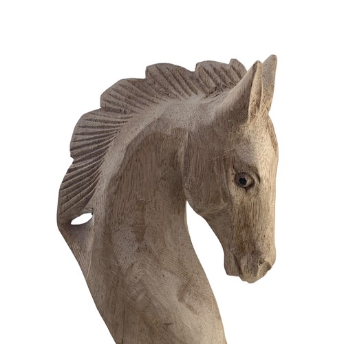 114 - A CARVED WOODEN HORSE HEAD 8