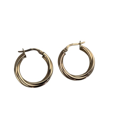 575A - 9ct GOLD TWIST HOOP EARRINGS