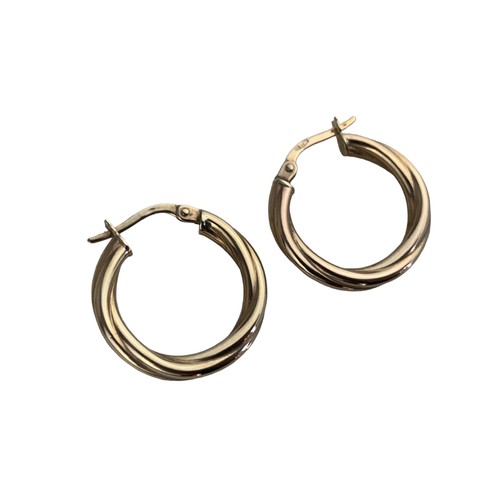 575A - 9ct GOLD TWIST HOOP EARRINGS