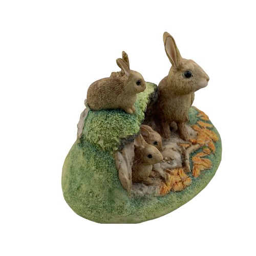 240 - FAMILY LIFE RABBIT FAMILY BY BORDER FINE ARTS 6X3