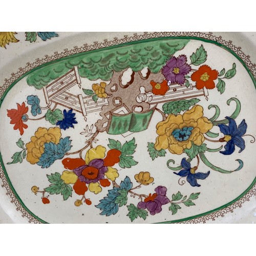 383 - ANTIQUE HAND PAINTED MASONS PLATTER