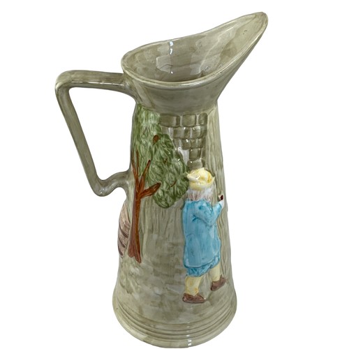 402 - A BURSLEM HAND PAINTED JUG