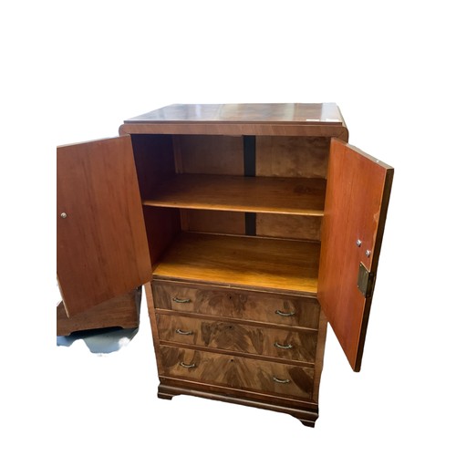 399 - ART DECO WALNUT DRINKS CABINET