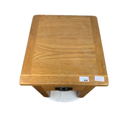 456 - LIGHT OAK  SIDE TABLE WITH DRAWER 18