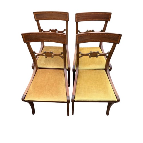 52 - SET OF 4 INLAID BAR BACK CHAIRS