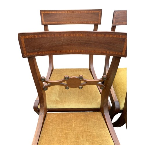 52 - SET OF 4 INLAID BAR BACK CHAIRS