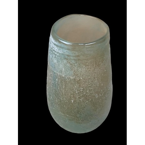 69 - A CRACKLED GLASS VASE 12