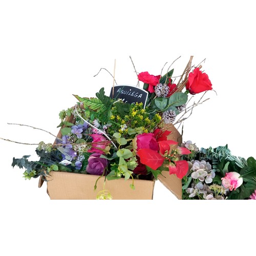 102 - LOT OF ARTIFICIAL FLOWERS AND FOILAGE