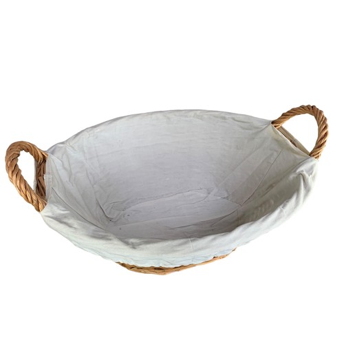 118 - HAND WOVEN WILLOW LINEN BASKET