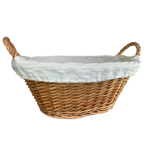 118 - HAND WOVEN WILLOW LINEN BASKET