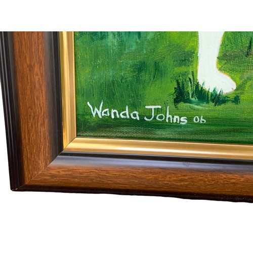 194 - OIL PAINTING OF A BEGAL SIGNED WANDA JOHNS 06