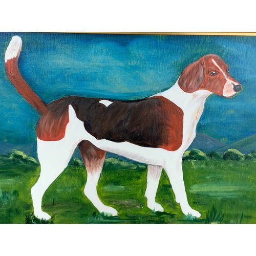 194 - OIL PAINTING OF A BEGAL SIGNED WANDA JOHNS 06