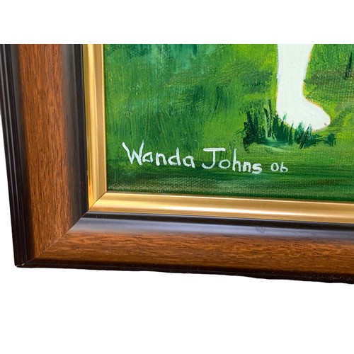 194 - OIL PAINTING OF A BEGAL SIGNED WANDA JOHNS 06