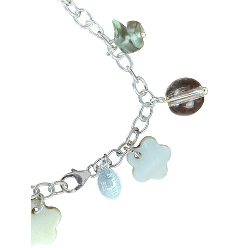 287 - A SILVER NATURAL STONE CHARM STYLE BRACELET FROM NEXT