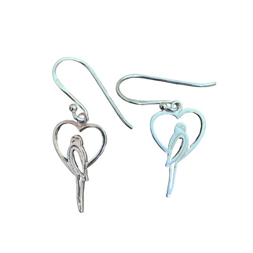 311 - A SOLID SILVER ARGENTO PARROT EARRINGS