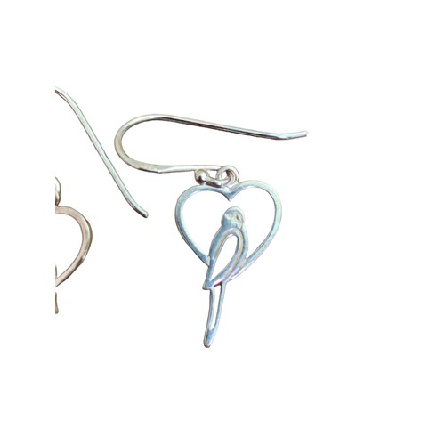 311 - A SOLID SILVER ARGENTO PARROT EARRINGS