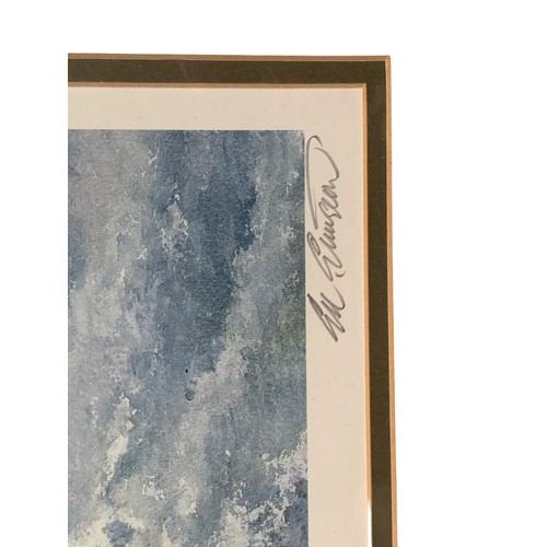 14 - SIGNED STURGEON PRINT IN GILT FRAME