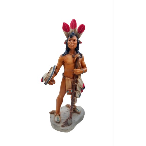 335 - A CASTAGNA ALIBASTER FIGURE WILD WEST CHIEF FOUR PAWS