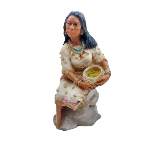 351 - A CASTAGNA ALIBASTER FIGURE WILD WEST POCAHONTAS