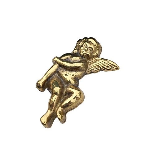 354 - A BRASS CHERUB PAPERWEIGHT IN ITS ORIGINAL BOX