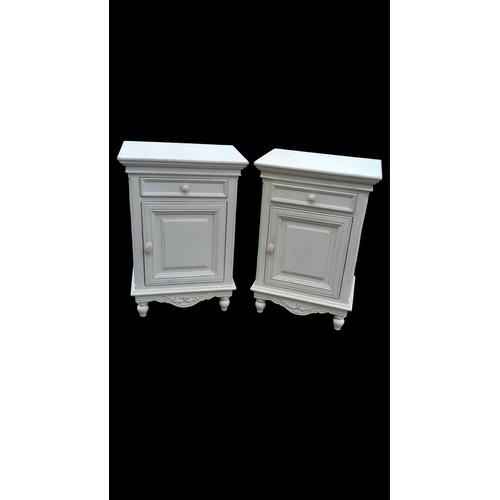 361 - PAIR OF WHITE BEDSIDE LOCKERS