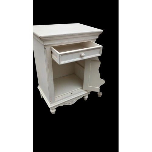 361 - PAIR OF WHITE BEDSIDE LOCKERS