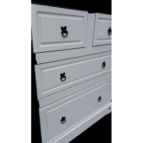 374 - WHIT AND PINE 2/2 CHEST OF DRAWERS