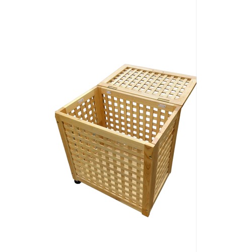 4 - A RATTAN LAUNDRY BASKET 22 X 14 X 24