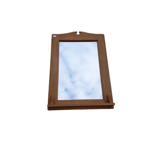 15 - LARGE PINE MIRROR AND FLORAL POT