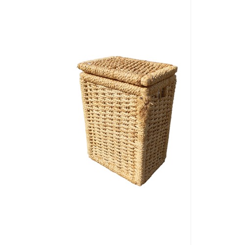 1 - A WICKER LAUNDRY BASKET