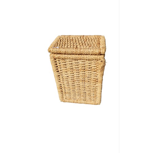 1 - A WICKER LAUNDRY BASKET