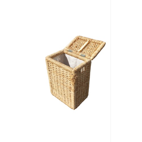 1 - A WICKER LAUNDRY BASKET