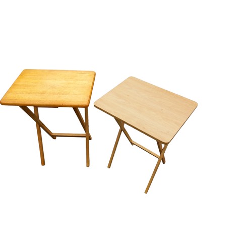 17 - PAIR OF BEECH FOLDING TABLES