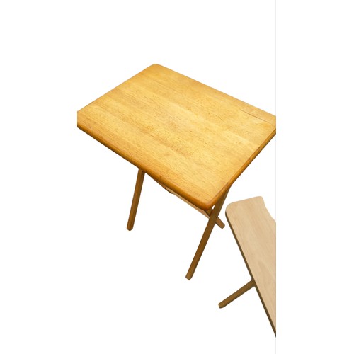 17 - PAIR OF BEECH FOLDING TABLES