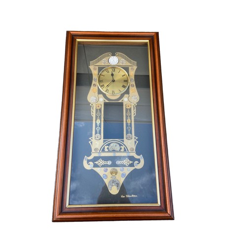 24 - BOXED CLOCK PICTURE IN FORM OF WATCH CLOCK PIECES 28 x 15