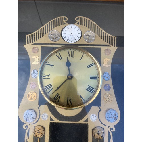 24 - BOXED CLOCK PICTURE IN FORM OF WATCH CLOCK PIECES 28 x 15