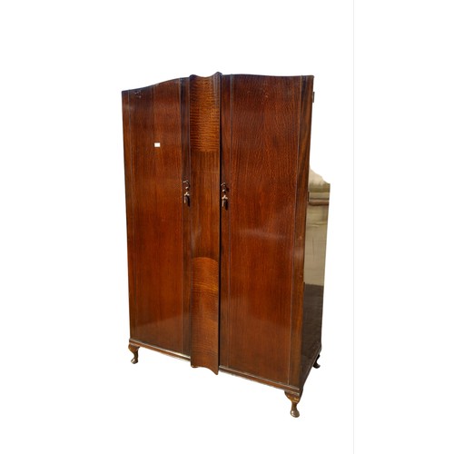 27 - A FLAME MAHOGANY DOUBLE ROBE